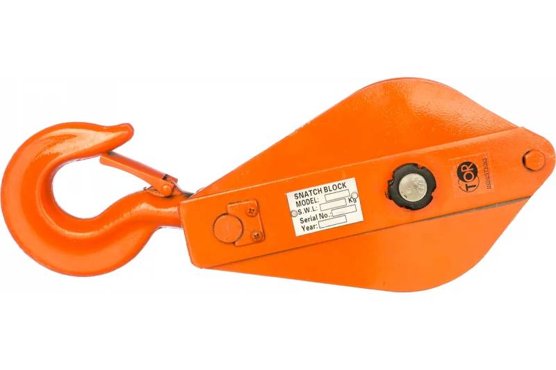 Блок монтажный однорольный с  крюком TOR 1 т с откидной щекой (S)*