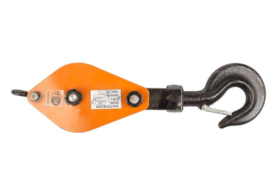 Блок монтажный однорольный с  крюком TOR HQG(L) K1-2,0 т с откидной щекой