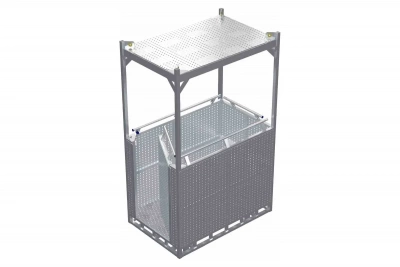 Подвесная люлька MEGAL ЛПА - 2/1 алюминиевая, с защитным демпфером сигнального цвета 402021