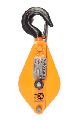 Блок монтажный однорольный с  крюком TOR HQG(L) K1-2,0 т с откидной щекой (T)
