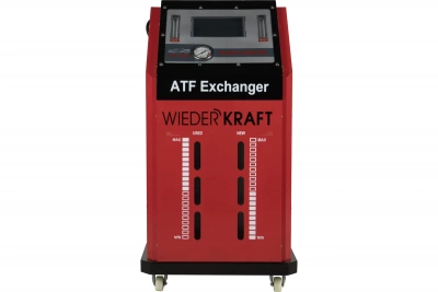 Установка для замены масла в АКПП, WIEDERKRAFT сенсорный дисплей 7", баки 2х15л, база данных WDK-ATF988